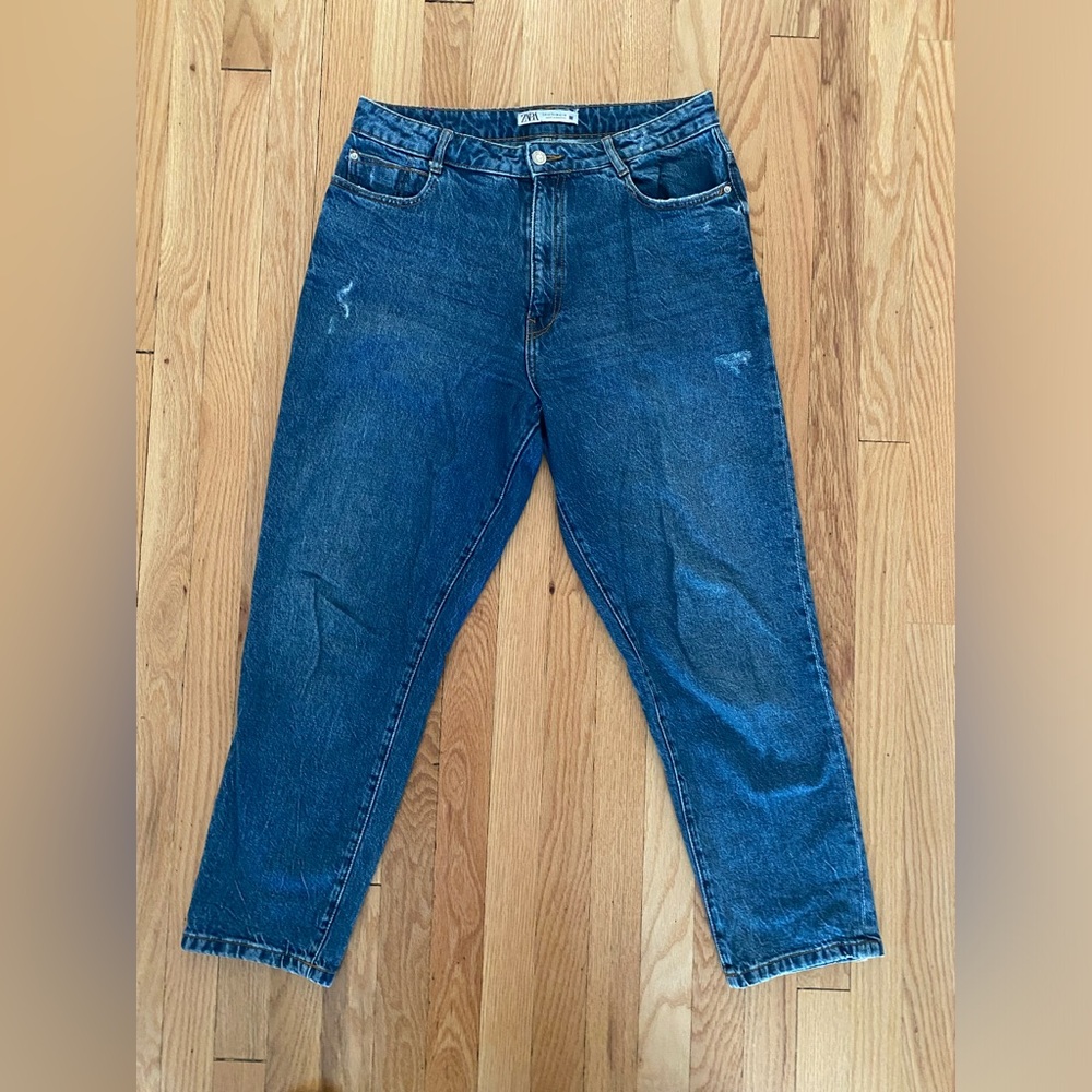 Zara Mom Jeans | Dark Blue Wash